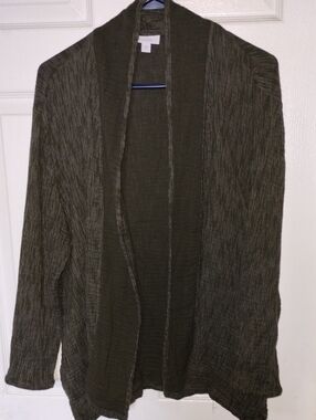 Olive,Granola Open-Front Draped Women's Cardigan Size XL